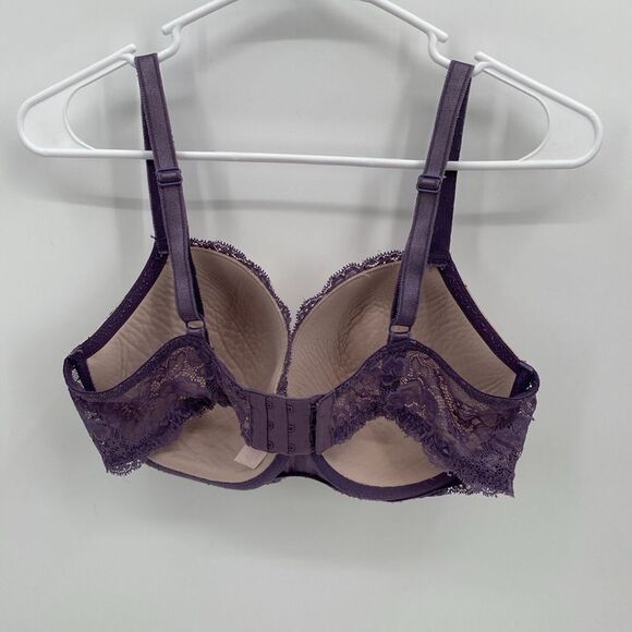 Victoria's Secret Purple Floral Lace Bra Dream Angels Lined Demi 38DD - Picture 5 of 6